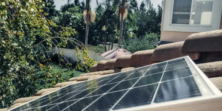 panneaux solaires dans le jardin
