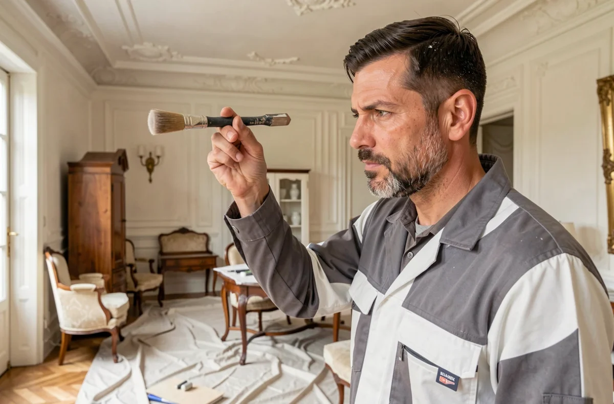 Peintre Allègre Peinture réalisant des finitions soignées dans un salon bourgeois en Moselle