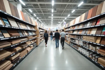Intérieur du magasin 4 Murs à Chambéry avec rayons peintures et revêtements muraux