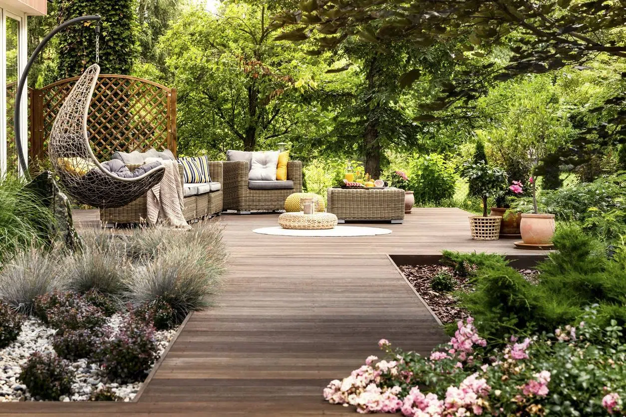 terrasse maison plantes